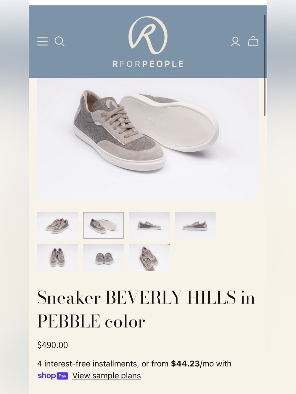 Beverly Hills Sneaker in Pebble Gray